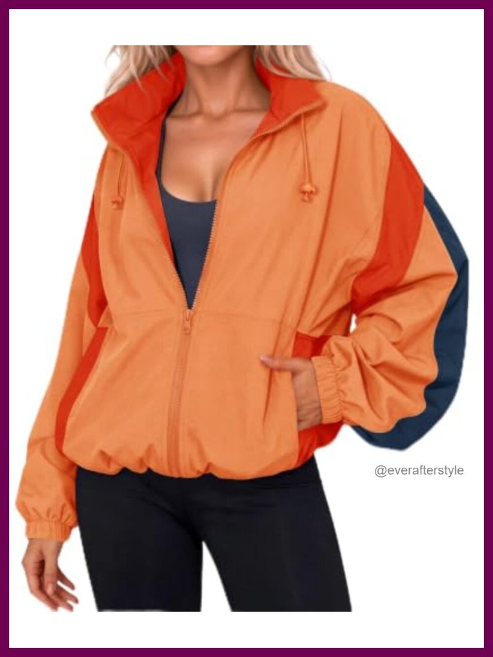 Womens Waterproof Windbreaker Hooded Hiking Jacket